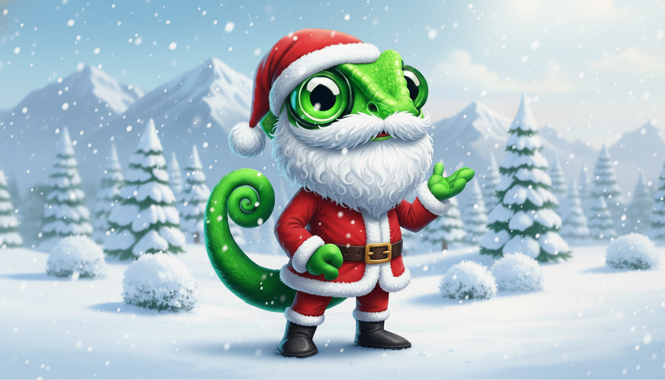 AI Generated Chameleon Santa